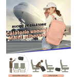 Sport si Outdoor - Articole de voiaj - Rucsacuri - Rucsac Calatorie pentru Laptop, pentru Avion, port USB, pana la 35 L, Impermeabil, 42x30x20 cm, Roz, OBRALIX® - Infinity.ro