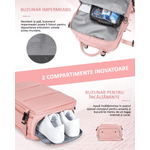 Sport si Outdoor - Articole de voiaj - Rucsacuri - Rucsac Calatorie pentru Laptop, pentru Avion, port USB, pana la 35 L, Impermeabil, 42x30x20 cm, Roz, OBRALIX® - Infinity.ro