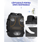 Sport si Outdoor - Articole de voiaj - Rucsacuri - Rucsac Calatorie pentru Laptop, pentru Avion, port USB, pana la 35 L, Impermeabil, 42x30x20 cm, Negru, OBRALIX® - Infinity.ro