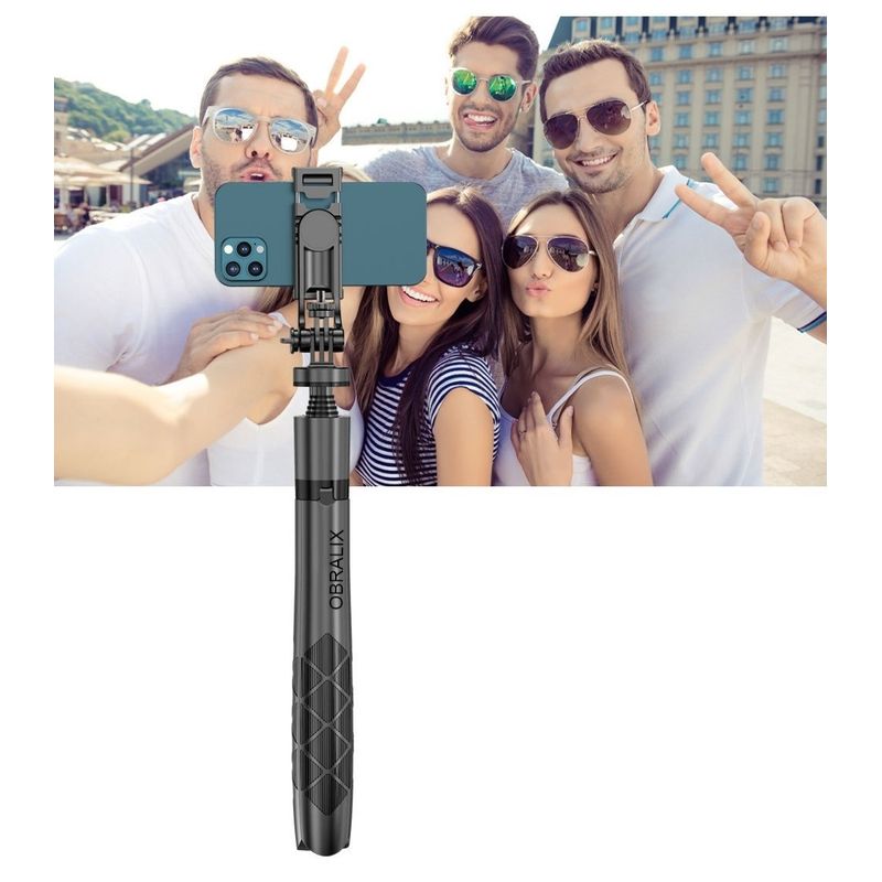 Laptop, Telefoane si Tablete - Telefoane mobile si accesorii - Accesorii Telefoane - Selfie stick-uri - Selfie Stick, Tripod, Telecomanda Bluetooth, Rotire 360°, Universal, H33-155 cm, OBRALIX® - Infinity.ro