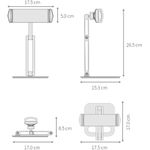 Laptop, Telefoane si Tablete - Tablete si accesorii tablete - Accesorii Tablete - Alte accesorii tablete - Suport pentru tableta, telefon, monitor, iPad, profesional, unghi reglabil, pliabil, aluminiu, argintiu, OBRALIX® - Infinity.ro