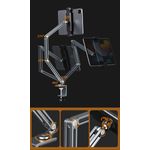 Laptop, Telefoane si Tablete - Tablete si accesorii tablete - Accesorii Tablete - Alte accesorii tablete - Suport tableta, telefon, monitor, iPad, unghi reglabil, pliabil, H20-60 cm, aluminiu, argintiu, OBRALIX - Infinity.ro