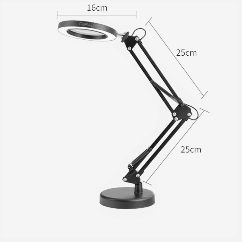 TV, Audio-Video si Foto - Optica, astronomie si metrologie - Optica si astronomie - Lupe si instrumente optice - Lampa LED cu lupa, 2 Moduri de Prindere, 3 Moduri iluminare, 10 Niveluri de intensitate, Marire 10x, Neagra, OBRALIX® - Infinity.ro