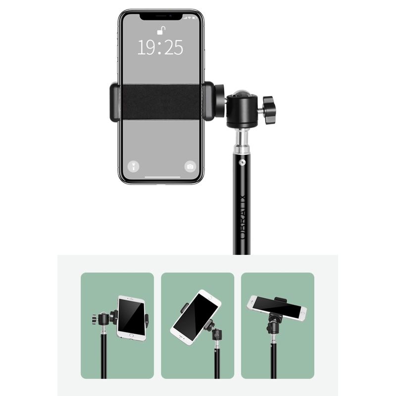 Laptop, Telefoane si Tablete - Telefoane mobile si accesorii - Accesorii Telefoane - Selfie stick-uri - Trepied Telescopic, Pentru Telefon/Camera Foto, Telecomanda Bluetooth, Rotire 360°, H68-210cm, Husa, Aluminiu, OBRALIX® - Infinity.ro