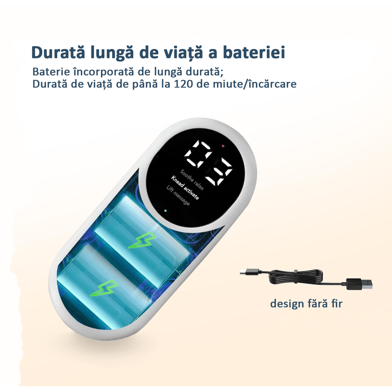 Ingrijire personala si Cosmetice - Sanatate si wellness - Articole wellness - Aparate si dispozitive de masaj - Aparat masaj picior, cu incalzire si compresie, reglabil, relaxeaza muschii gambei, cu acumulator, gri, OBRALIX® - Infinity.ro