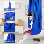 Casa si Gradina - Gradina si terasa - Balansoare si hamace - Hamace si suporturi - Hamac elastic, leagan copii, pentru terapie, kit complet, maxim 99 kg, bleumarin, OBRALIX® - Infinity.ro