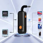 Auto si Moto - Electronice auto - Multimedia auto - Adaptor Bluetooth, pentru Masina, mufa Jack 3.5 mm, Receiver si Transmitator audio 5.2,  Negru, OBRALIX® - Infinity.ro