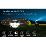 Sport si Outdoor - Camping - Articole solare camping - Lampi si lanterne camping - Lanterna LED frontala, 8 moduri, rezistenta la apa, senzor de miscare, camping, alergare, ciclism, pescuit, OBRALIX® - Infinity.ro