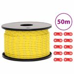 Sport si Outdoor - Camping - Accesorii corturi - Funie pentru cort cu benzi reflectorizante și chei, 50 m, 5 mm, galben - Infinity.ro