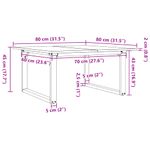 Casa si Gradina - Mobilier - Mese si birouri - Masute de cafea - Masa de cafea, cadru O, 80x80x45 cm, lemn masiv pin si fonta - Infinity.ro