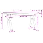Casa si Gradina - Mobilier - Mese si birouri - Masute de cafea - Masa de cafea, cadru Y, 110x40x45 cm, lemn masiv pin si fonta - Infinity.ro