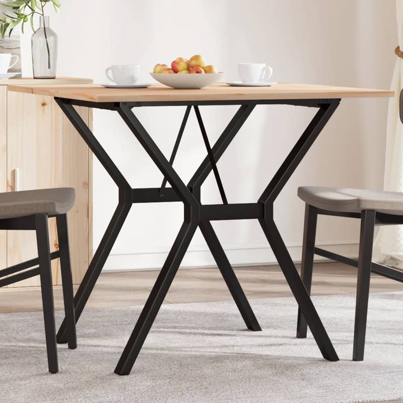 Casa si Gradina - Mobilier - Mese si birouri - Mese bucatarie si dining - Masa de bucatarie, cadru Y, 90x90x75 cm lemn masiv pin si fonta - Infinity.ro