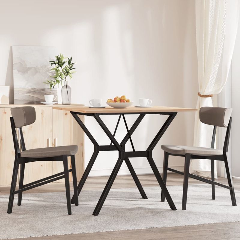 Casa si Gradina - Mobilier - Mese si birouri - Mese bucatarie si dining - Masa de bucatarie, cadru Y, 90x90x75 cm lemn masiv pin si fonta - Infinity.ro