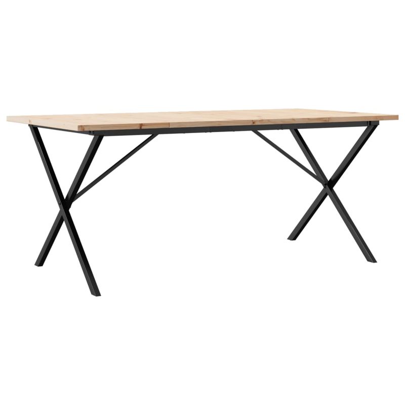 Casa si Gradina - Mobilier - Mese si birouri - Mese bucatarie si dining - Masa bucatarie, cadru X, 180x90x75,5 cm lemn masiv pin si fonta - Infinity.ro