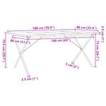 Casa si Gradina - Mobilier - Mese si birouri - Mese bucatarie si dining - Masa bucatarie, cadru X, 180x90x75,5 cm lemn masiv pin si fonta - Infinity.ro