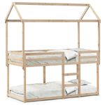 Casa si Gradina - Mobilier - Paturi si accesorii - Paturi - Pat supraetajat cu acoperis, 90x190 cm, lemn masiv de pin - Infinity.ro