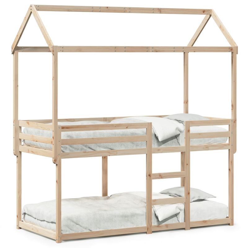Casa si Gradina - Mobilier - Paturi si accesorii - Paturi - Pat supraetajat cu acoperis, 90x190 cm, lemn masiv de pin - Infinity.ro