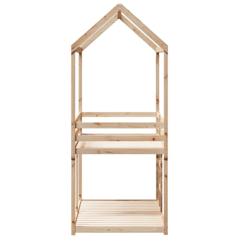 Casa si Gradina - Mobilier - Paturi si accesorii - Paturi - Pat supraetajat cu acoperis, 90x190 cm, lemn masiv de pin - Infinity.ro