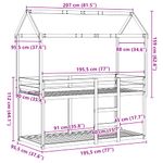 Casa si Gradina - Mobilier - Paturi si accesorii - Paturi - Pat supraetajat cu acoperis, 90x190 cm, lemn masiv de pin - Infinity.ro