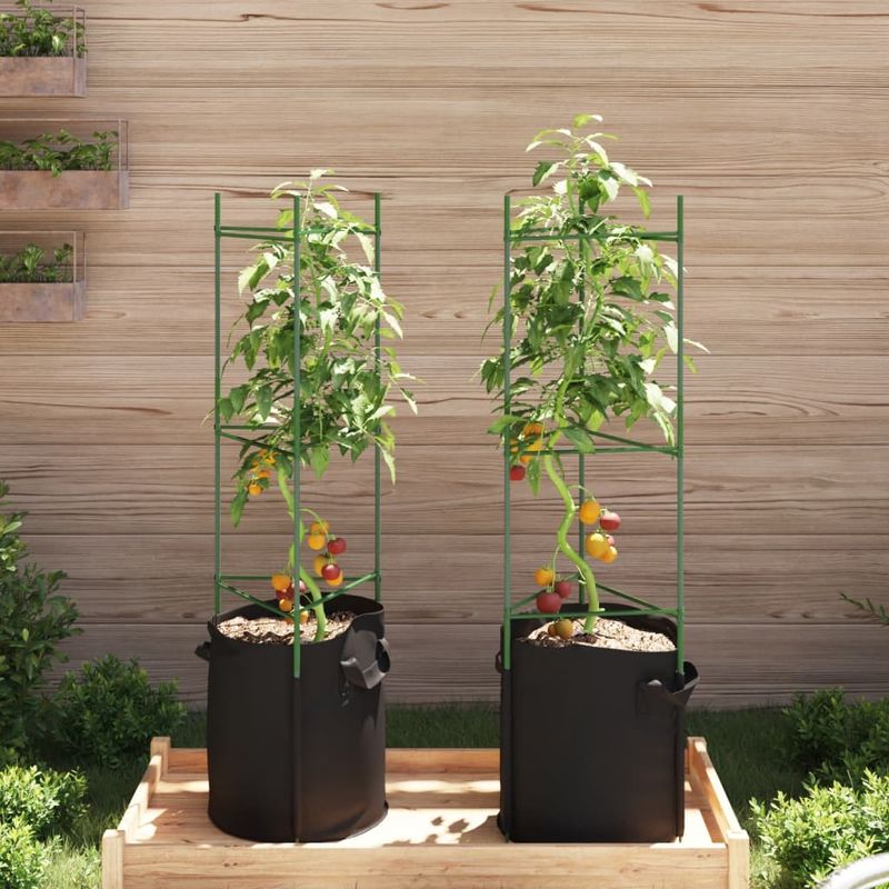 Casa si Gradina - Gradinarit si plante - Plante si ghivece - Ghivece si suporturi - Suport pentru rosii cu sac de plante, 2 buc., 116 cm otel si PP - Infinity.ro