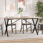 Casa si Gradina - Mobilier - Mese si birouri - Mese bucatarie si dining - Masa bucatarie, cadru X, 140x80x75,5 cm lemn masiv pin si fonta - Infinity.ro