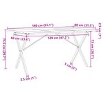 Casa si Gradina - Mobilier - Mese si birouri - Mese bucatarie si dining - Masa bucatarie, cadru X, 140x80x75,5 cm lemn masiv pin si fonta - Infinity.ro