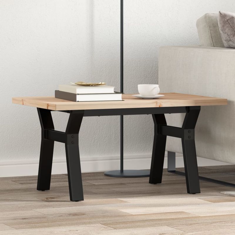 Casa si Gradina - Mobilier - Mese si birouri - Masute de cafea - Masa de cafea, cadru Y, 80x50x40,5 cm, lemn masiv pin si fonta - Infinity.ro