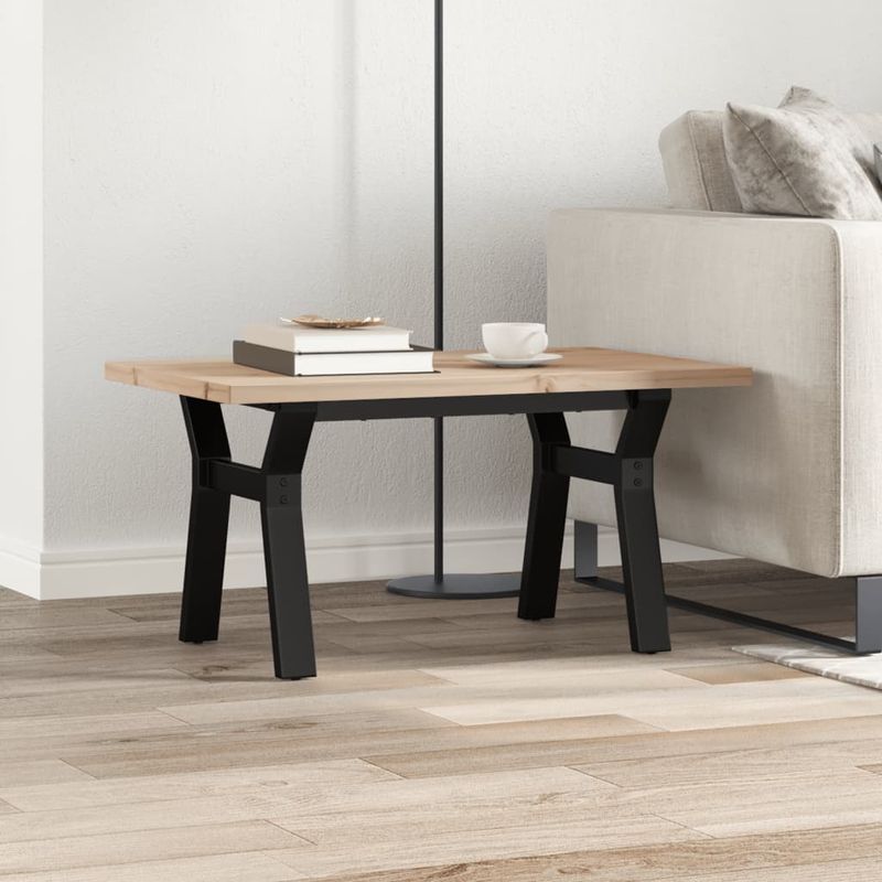 Casa si Gradina - Mobilier - Mese si birouri - Masute de cafea - Masa de cafea, cadru Y, 80x50x40,5 cm, lemn masiv pin si fonta - Infinity.ro