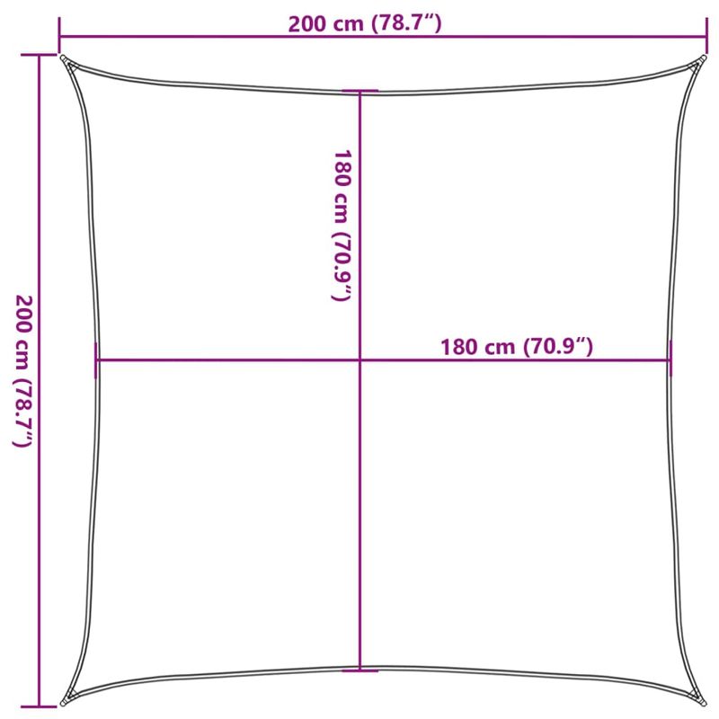 Casa si Gradina - Gradina si terasa - Umbrele si pavilioane - Umbrele - Panza parasolar, gri deschis, 2x2 m, patrat, 160 g/m², HDPE - Infinity.ro