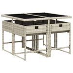 Casa si Gradina - Gradina si terasa - Mobilier exterior - Seturi mobila gradina - Set mobilier de gradina cu perne, 5 piese gri deschis poliratan - Infinity.ro