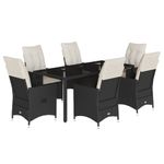 Casa si Gradina - Gradina si terasa - Mobilier exterior - Seturi mobila gradina - Set mobilier de gradina cu perne, 7 piese, negru, poliratan - Infinity.ro