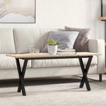 Casa si Gradina - Mobilier - Mese si birouri - Masute de cafea - Masa de cafea, cadru X, 110x40x45 cm, lemn masiv pin si fonta - Infinity.ro