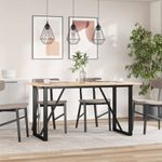 Casa si Gradina - Mobilier - Mese si birouri - Mese bucatarie si dining - Masa de bucatarie, cadru O, 160x80x75cm lemn masiv pin si fonta - Infinity.ro