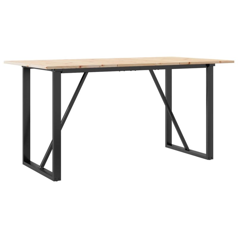 Casa si Gradina - Mobilier - Mese si birouri - Mese bucatarie si dining - Masa de bucatarie, cadru O, 160x80x75cm lemn masiv pin si fonta - Infinity.ro