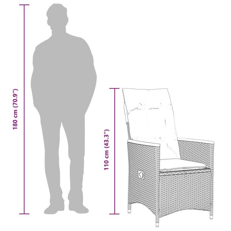 Casa si Gradina - Gradina si terasa - Mobilier exterior - Seturi mobila gradina - Set mobilier de gradina cu perne, 7 piese, negru, poliratan - Infinity.ro