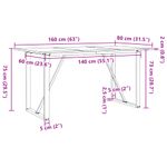 Casa si Gradina - Mobilier - Mese si birouri - Mese bucatarie si dining - Masa de bucatarie, cadru O, 160x80x75cm lemn masiv pin si fonta - Infinity.ro