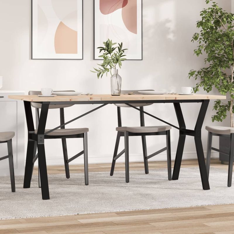 Casa si Gradina - Mobilier - Mese si birouri - Mese bucatarie si dining - Masa bucatarie, cadru Y, 160x80x75,5 cm lemn masiv pin si fonta - Infinity.ro