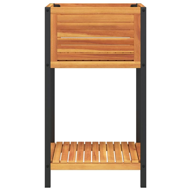 Casa si Gradina - Gradinarit si plante - Plante si ghivece - Ghivece si suporturi - Jardiniera de gradina cu raft 45x45x80cm lemn masiv acacia/otel - Infinity.ro