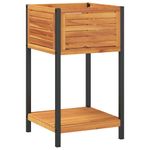 Casa si Gradina - Gradinarit si plante - Plante si ghivece - Ghivece si suporturi - Jardiniera de gradina cu raft 45x45x80cm lemn masiv acacia/otel - Infinity.ro