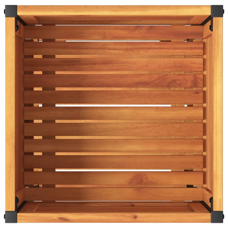 Casa si Gradina - Gradinarit si plante - Plante si ghivece - Ghivece si suporturi - Jardiniera de gradina cu raft 45x45x80cm lemn masiv acacia/otel - Infinity.ro