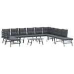 Casa si Gradina - Gradina si terasa - Mobilier exterior - Bancute de gradina - Banci de gradina cu perne 6 buc negru otel vopsit electrostatic - Infinity.ro