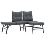 Casa si Gradina - Gradina si terasa - Mobilier exterior - Bancute de gradina - Banci de gradina cu perne 6 buc negru otel vopsit electrostatic - Infinity.ro