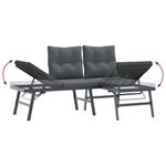 Casa si Gradina - Gradina si terasa - Mobilier exterior - Bancute de gradina - Banci de gradina cu perne 6 buc negru otel vopsit electrostatic - Infinity.ro