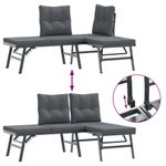 Casa si Gradina - Gradina si terasa - Mobilier exterior - Bancute de gradina - Banci de gradina cu perne 6 buc negru otel vopsit electrostatic - Infinity.ro