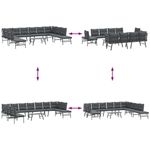 Casa si Gradina - Gradina si terasa - Mobilier exterior - Bancute de gradina - Banci de gradina cu perne 6 buc negru otel vopsit electrostatic - Infinity.ro