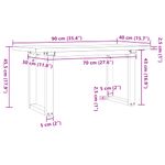 Casa si Gradina - Mobilier - Mese si birouri - Masute de cafea - Masa de cafea, cadru O, 90x40x45,5 cm, lemn masiv pin si fonta - Infinity.ro