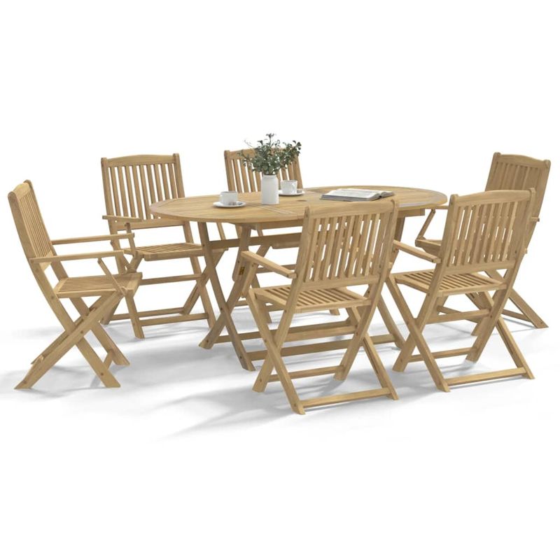 Casa si Gradina - Gradina si terasa - Mobilier exterior - Seturi mobila gradina - Set mobilier de gradina, 7 piese, lemn masiv de acacia - Infinity.ro