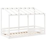 Casa si Gradina - Mobilier - Paturi si accesorii - Paturi - Acoperis pat de copii, alb, 100x200 cm, lemn masiv de pin - Infinity.ro