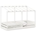 Casa si Gradina - Mobilier - Paturi si accesorii - Paturi - Acoperis pat de copii, alb, 100x200 cm, lemn masiv de pin - Infinity.ro