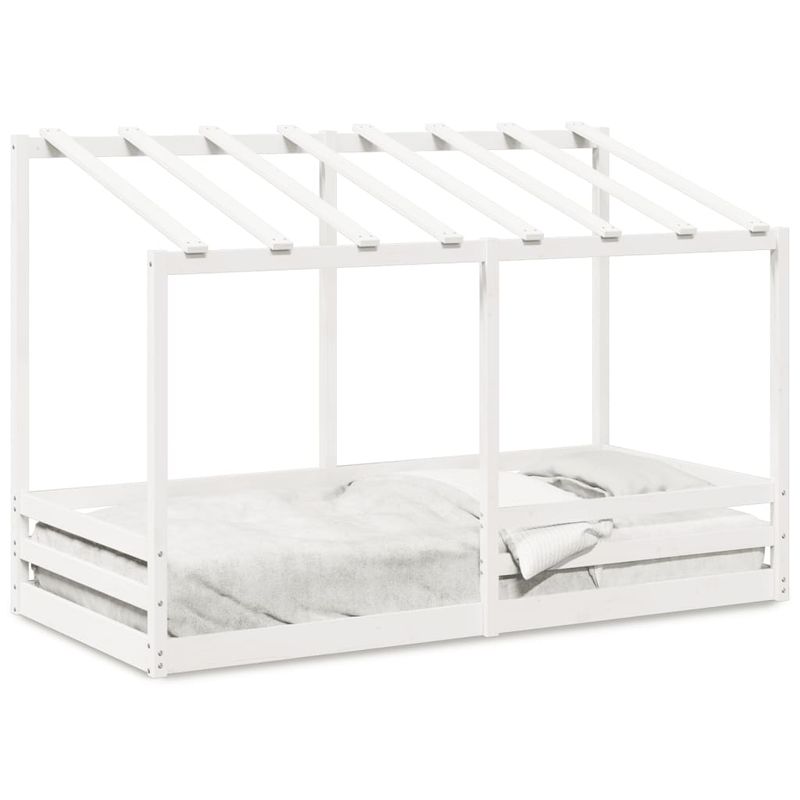 Casa si Gradina - Mobilier - Paturi si accesorii - Paturi - Acoperis pat de copii, alb, 100x200 cm, lemn masiv de pin - Infinity.ro
